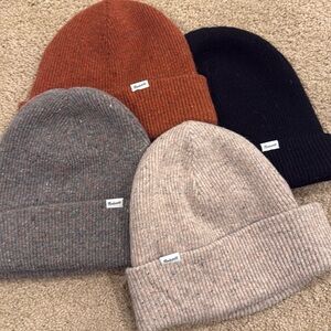 Madewell Black, Gray, Orange and Sand Beanies